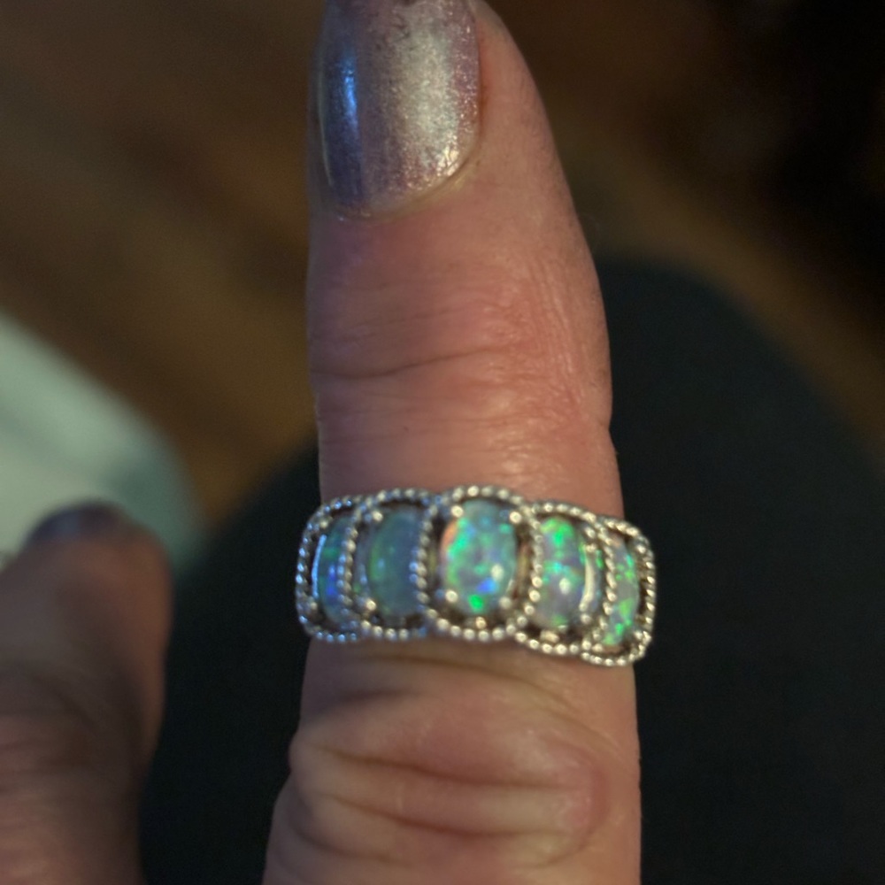 Natural opal waterfall ring - Picture 3 of 5